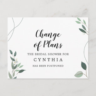 Eenvoudige minimale elegant Eucalyptus Postpond Briefkaart