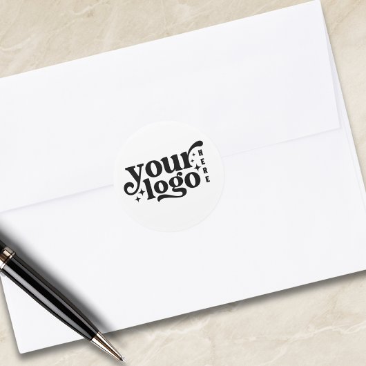 Eenvoudige minimale elegante aangepaste bedrijf Lo Ronde Sticker