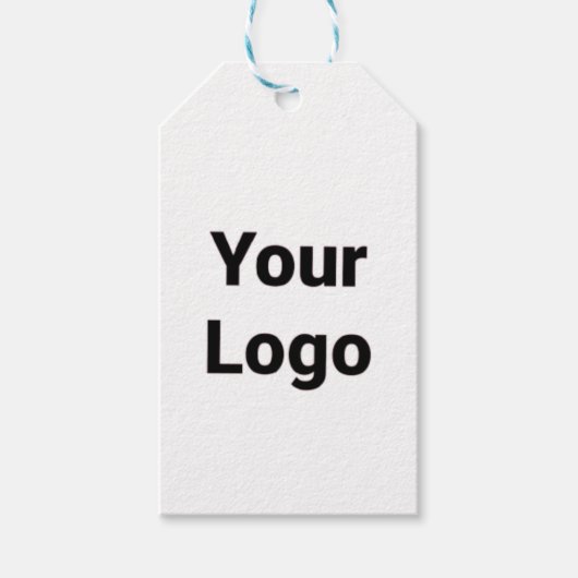 Eenvoudige minimale elegante aangepaste logo hier cadeaulabel (Voorkant)