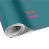 Eenvoudige minimale elegante aangepaste logo hier cadeaupapier (Rol Hoek)