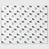 Eenvoudige minimale elegante aangepaste logo hier cadeaupapier (Vlak)