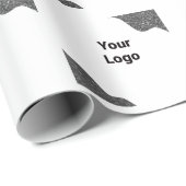 Eenvoudige minimale elegante aangepaste logo hier cadeaupapier (Rol Hoek)