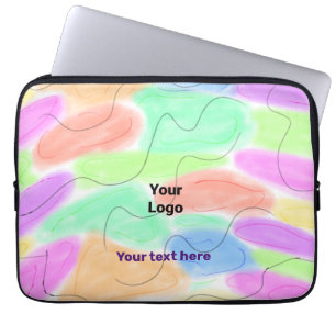 Eenvoudige minimale elegante aangepaste logo hier laptop sleeve