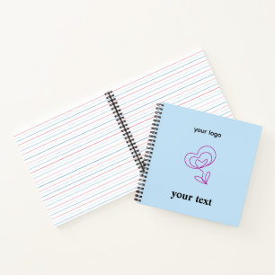 Eenvoudige minimale elegante aangepaste logo hier notitieboek