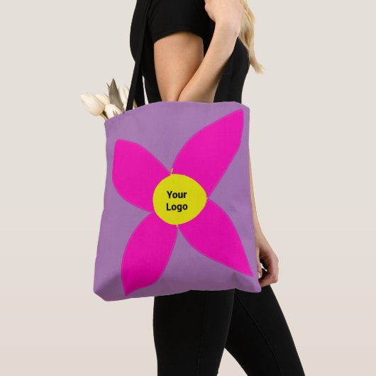 Eenvoudige minimale elegante aangepaste logo hier  tote bag (Dichtbij)