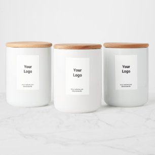 Eenvoudige minimale elegante aangepaste logo hier  voedselcontainer etiket