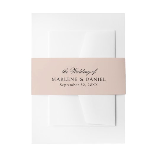 Eenvoudige minimale elegante Blush Pink formele br Uitnodigingen Wikkel (Voorkant Voorbeeld)