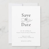 Eenvoudige minimale elegante bruiloft Save the Dat Kaart (Voorkant)