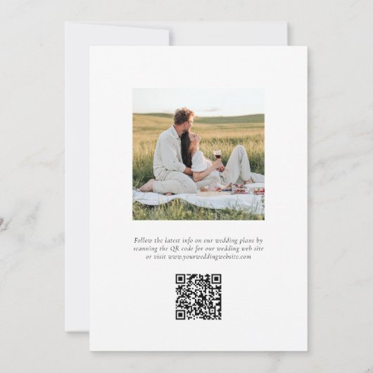 Eenvoudige minimale elegante bruiloft Save the Dat Kaart (Achterkant)