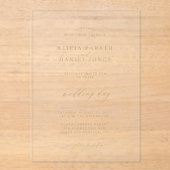 Eenvoudige minimale elegante gouden script duideli acryl uitnodigingen (Voorkant)