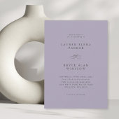 Eenvoudige minimale elegante lavendel bruiloft kaart