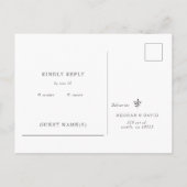 Eenvoudige minimale elegante moderne botanische RS Uitnodiging Briefkaart (Achterkant)