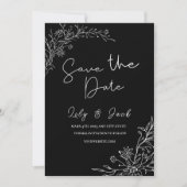 eenvoudige minimale Elegante moderne zwart-wit Save The Date (Voorkant)