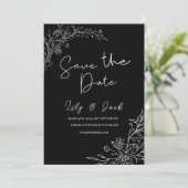 eenvoudige minimale Elegante moderne zwart-wit Save The Date (Staand voorkant)