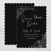 eenvoudige minimale Elegante moderne zwart-wit Save The Date (Voorkant / Achterkant)