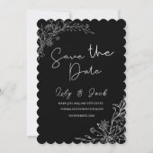 eenvoudige minimale Elegante moderne zwart-wit Save The Date (Voorkant)
