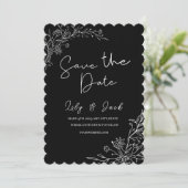 eenvoudige minimale Elegante moderne zwart-wit Save The Date (Staand voorkant)