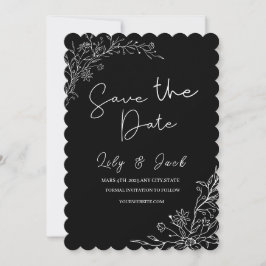 eenvoudige minimale Elegante moderne zwart-wit Save The Date