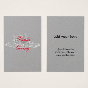 Eenvoudige minimale elegante thanksgiving cadeaubi visitekaartje
