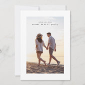 Eenvoudige minimale elegante trouwfoto save the date (Voorkant)
