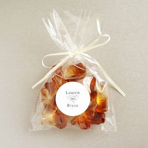 Eenvoudige minimale elegante witte bruiloft ronde sticker