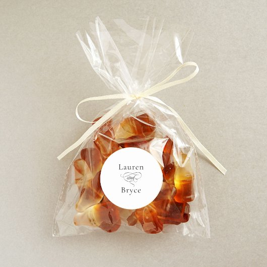 Eenvoudige minimale elegante witte bruiloft ronde sticker