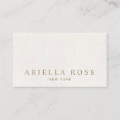 Eenvoudige minimale elegante witte linnen Professi Visitekaartje (Voorkant)