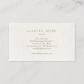 Eenvoudige minimale elegante witte linnen Professi Visitekaartje (Achterkant)