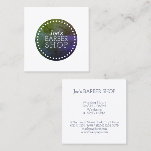 Eenvoudige minimale elegantieafdekking vierkante visitekaartje (Voorkant / Achterkant)