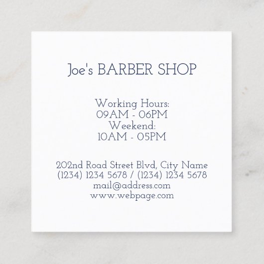 Eenvoudige minimale elegantieafdekking vierkante visitekaartje (Achterkant)