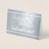 Eenvoudige, minimale en eenvoudige 'Happy Birthday Folie Kaarten (Voorkant)