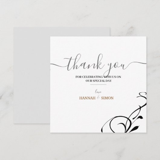 Eenvoudige minimale en elegante bedankt-kaart (Voorkant / Achterkant)