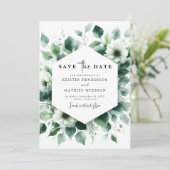 Eenvoudige minimale eucalyptus digitale bruiloft save the date (Staand voorkant)
