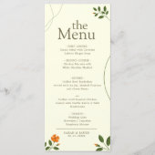 Eenvoudige minimale eucalyptus verlaat groen diner menu (Voorkant)