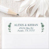 Eenvoudige, minimale Eucalyptusvertakking Etiket (Insitu)