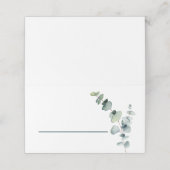 Eenvoudige, minimale Eucalyptusvertakking Plaatskaartje (Buitenkant ongevouwen)