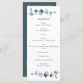 Eenvoudige, minimale Eucalyptusvertakking Programmakaart (Voorkant / Achterkant)