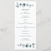 Eenvoudige, minimale Eucalyptusvertakking Programmakaart (Voorkant)