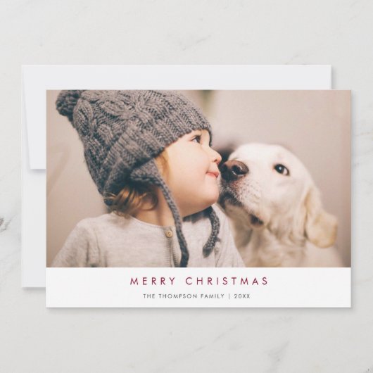 Eenvoudige, minimale feestelijke fotokaart feestdagenkaart (Voorkant)