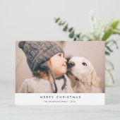 Eenvoudige, minimale feestelijke fotokaart feestdagenkaart (Staand voorkant)