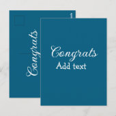 Eenvoudige minimale felicitaties afstuderen voeg j briefkaart (Voorkant / Achterkant)