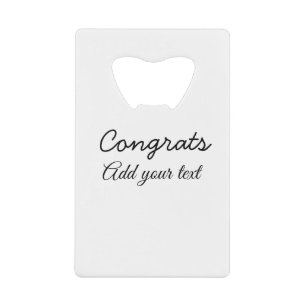 Eenvoudige minimale felicitaties afstuderen voeg j creditkaart flessenopener