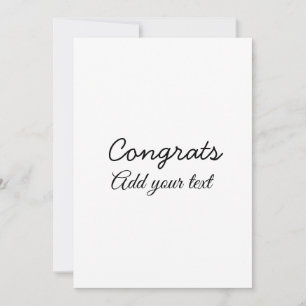 Eenvoudige minimale felicitaties afstuderen voeg j kaart