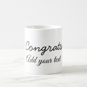 Eenvoudige minimale felicitaties afstuderen voeg j koffiemok