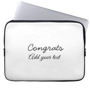Eenvoudige minimale felicitaties afstuderen voeg j laptop sleeve