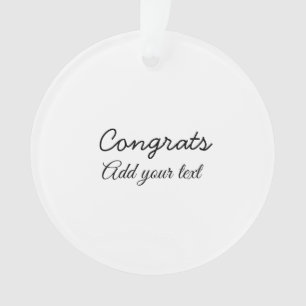 Eenvoudige minimale felicitaties afstuderen voeg j ornament