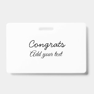 Eenvoudige minimale felicitaties afstuderen voeg u badge