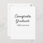 Eenvoudige minimale felicitaties afstuderen voeg u briefkaart (Voorkant / Achterkant)