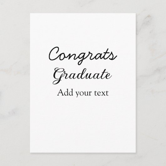 Eenvoudige minimale felicitaties afstuderen voeg u briefkaart (Voorkant)