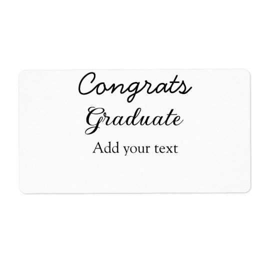 Eenvoudige minimale felicitaties afstuderen voeg u etiket (Voorkant)